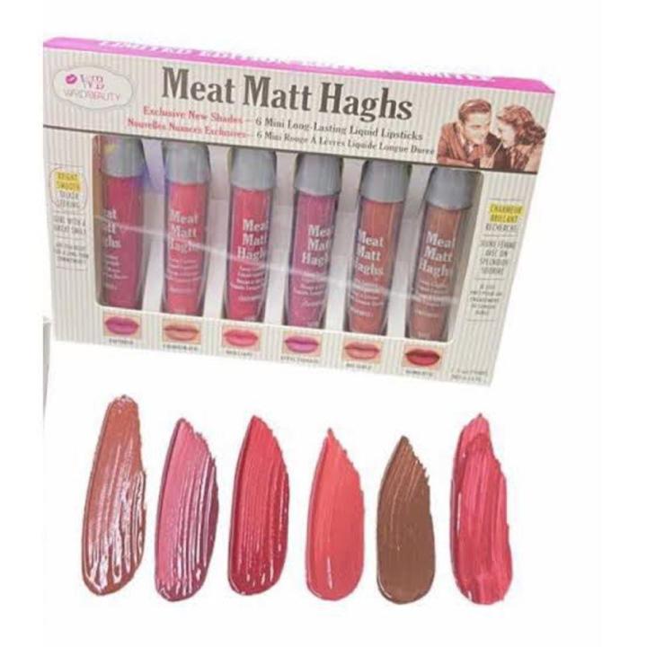 Warda Beauty Meat Matte Haghs Liquid Lipsticks Pack of 6
