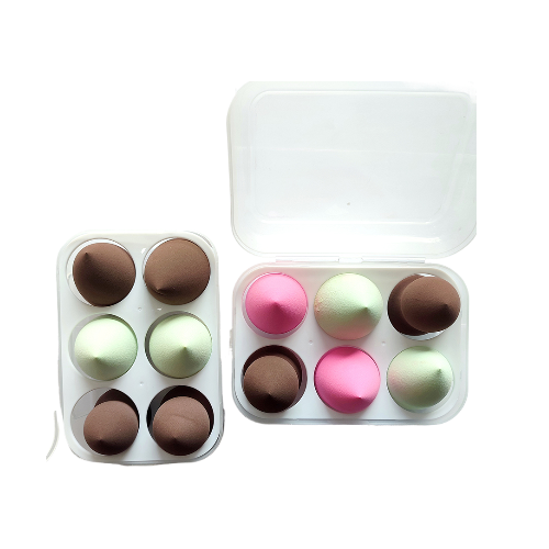 HUXIA BEAUTY 6 Pcs Box Set Multi Design, Multicolors & Multi Purpose Sponge Blenders