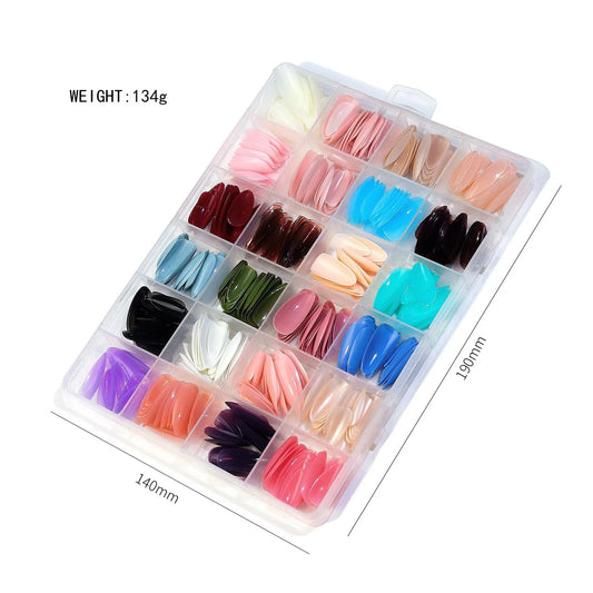 576 pcs nails with box ,reusable nails,24 different colours,beautiful fake nails